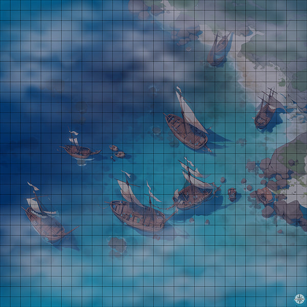 Battleship Wharf Battlemap Night Mist