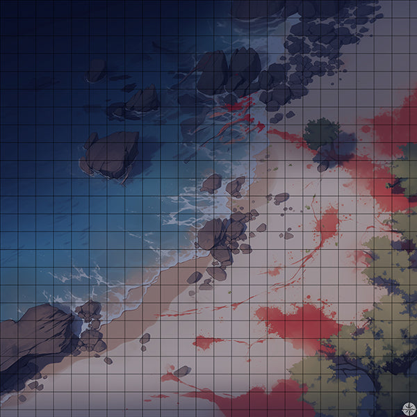 Bloodstained Beach Battlemap Night