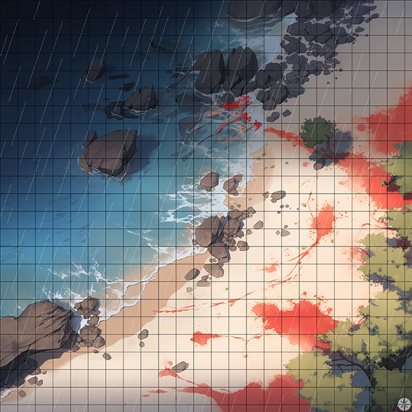 Bloodstained Beach Battlemap Rain