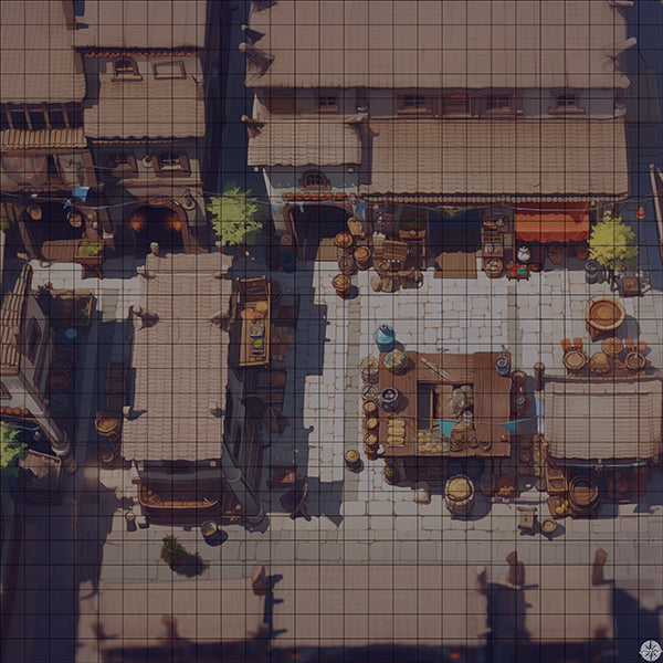 Central Market Square Battlemap Night