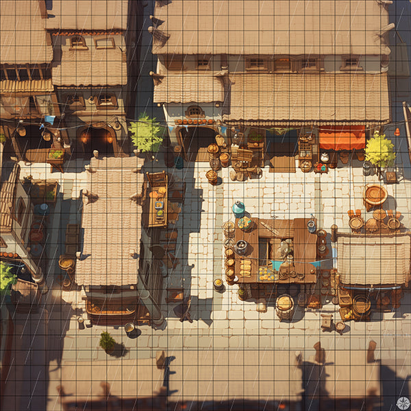 Central Market Square Battlemap Rain