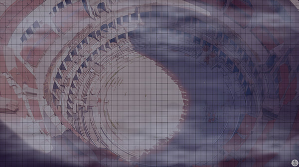 Coliseum Ruins Battlemap Night Mist