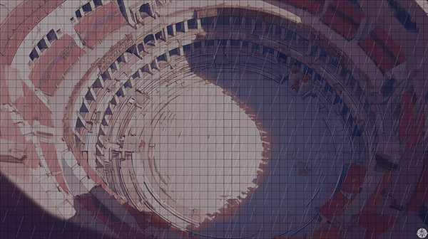 Coliseum Ruins Battlemap Night Rain