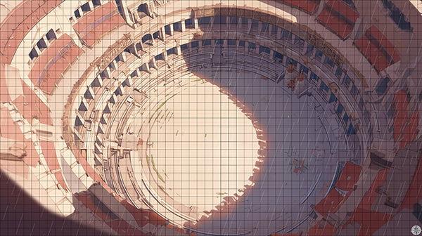 Coliseum Ruins Battlemap Rain