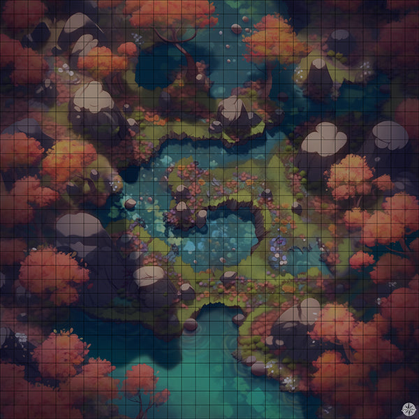 Colorful Autumn Forest Battlemap Night