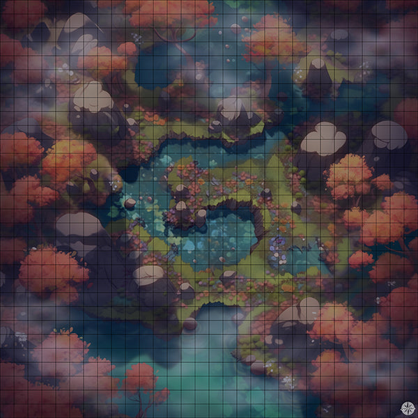 Colorful Autumn Forest Battlemap Night Mist
