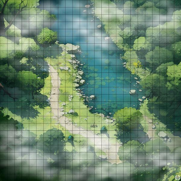 Forest Lake Scenic Overlook Battlemap Mist