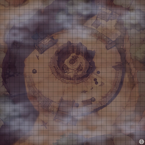 Lost City Ruins Battlemap Night Mist