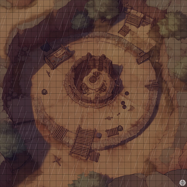 Lost City Ruins Battlemap Night Rain