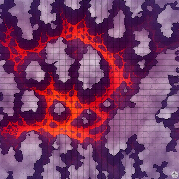 lava river with purple cliffs battle map