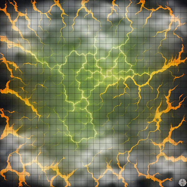 scorched black earth with lightning battle map with Mist