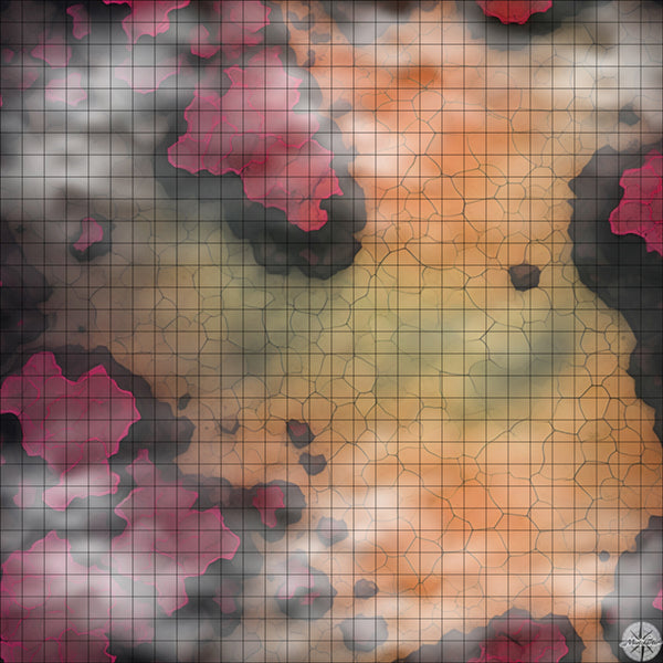 Cracked Red Cliffs map with mist
