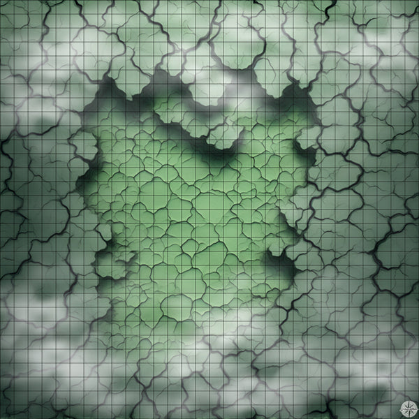Cracked Green Clearing map with mist