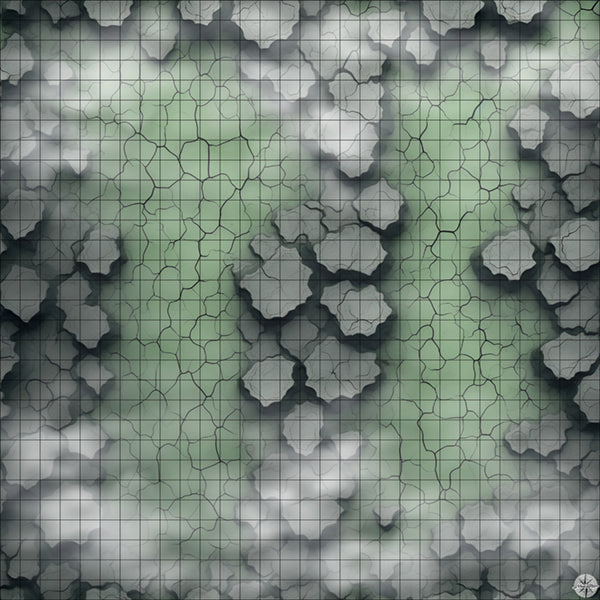 Cracked Green Double Clearing map with mist