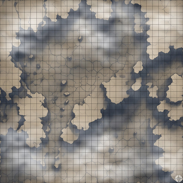 Cracked Grey Desert Cliffs map with mist
