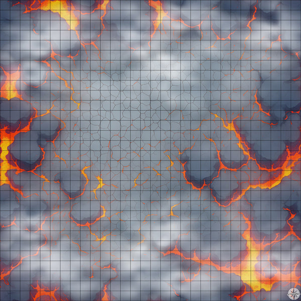 Cracked Lava Arena map with mist