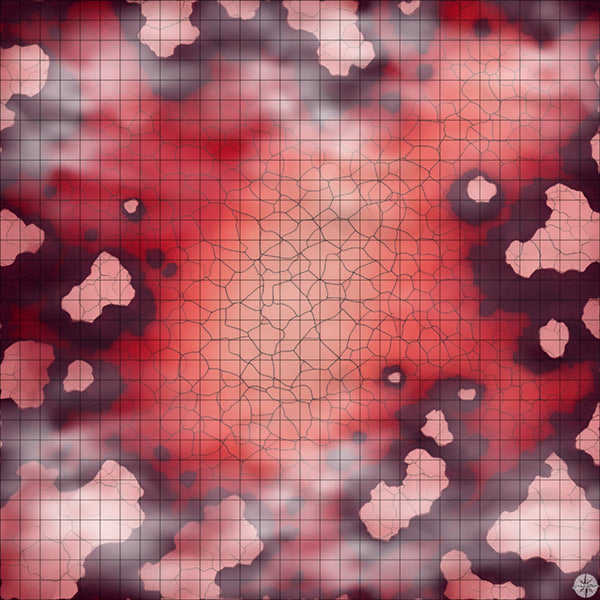 Cracked Red Desert Clearing map with mist