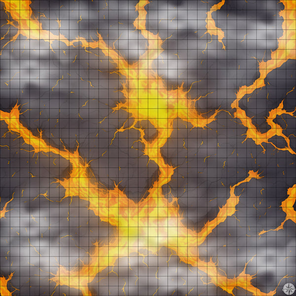 Flaming Lava River map with mist