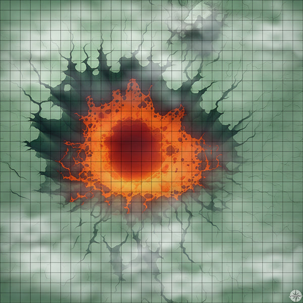 scorned earth with red lava eye battle map with Mist