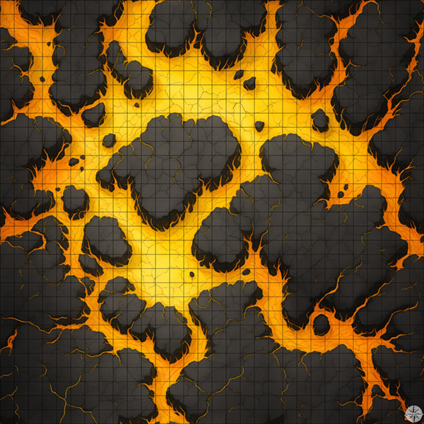 yellow lava pool with islands battle map