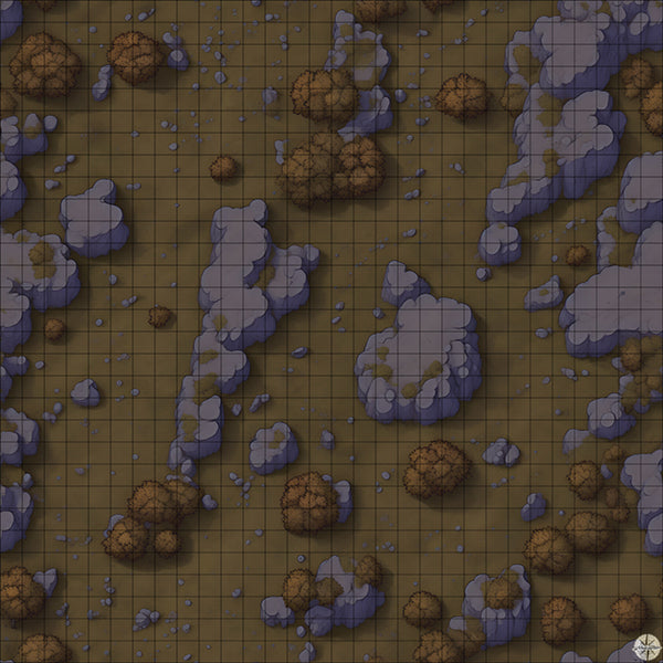 Autumn Hillside with Cliffs map night time
