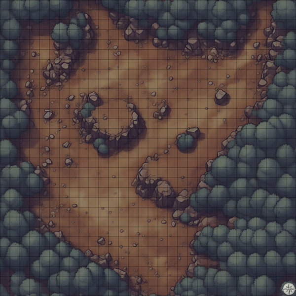 Forest Rocky Clearing map night time