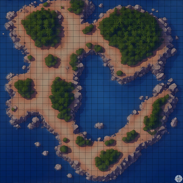 Desert Island Jungle Cove map night time