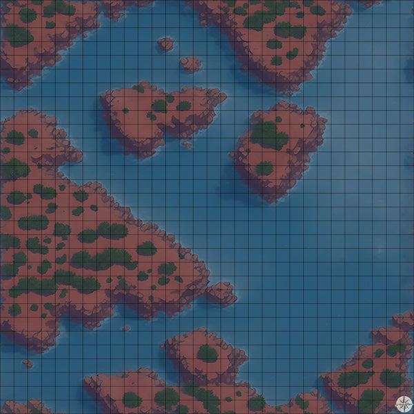 Dual Desert Islands map night time