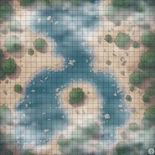 Forest River Crossing map with mist