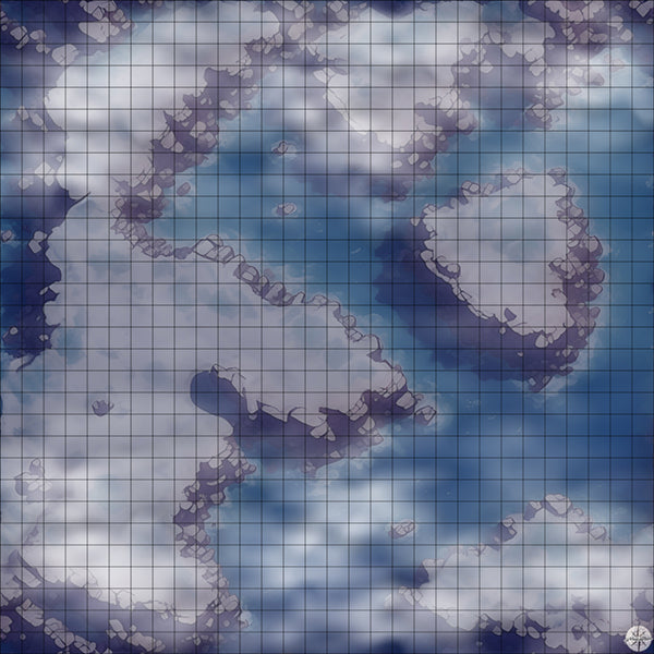 icy island cove battle map Night time with Mist