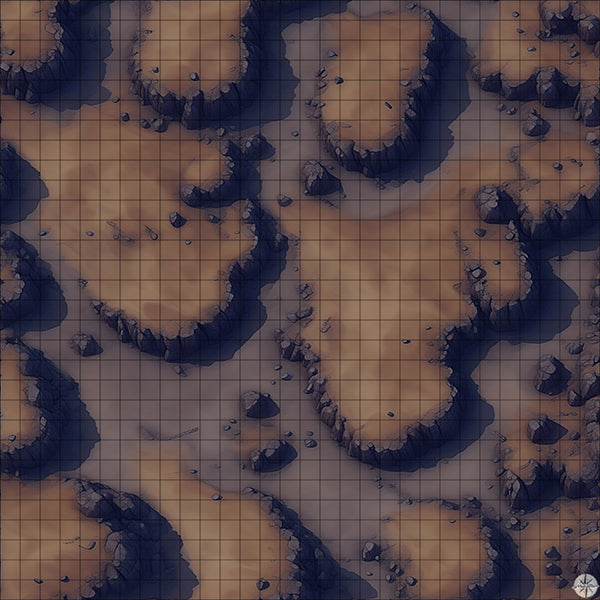 Desert Cliffs map night time
