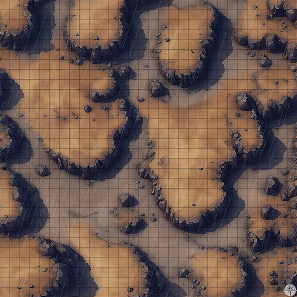 Desert Cliffs map with rain