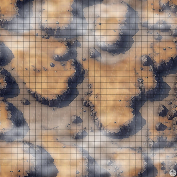 Desert Cliffs map with rain and mist