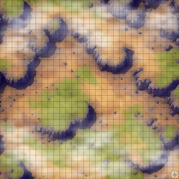muddy grassy mountainside battle map with Mist
