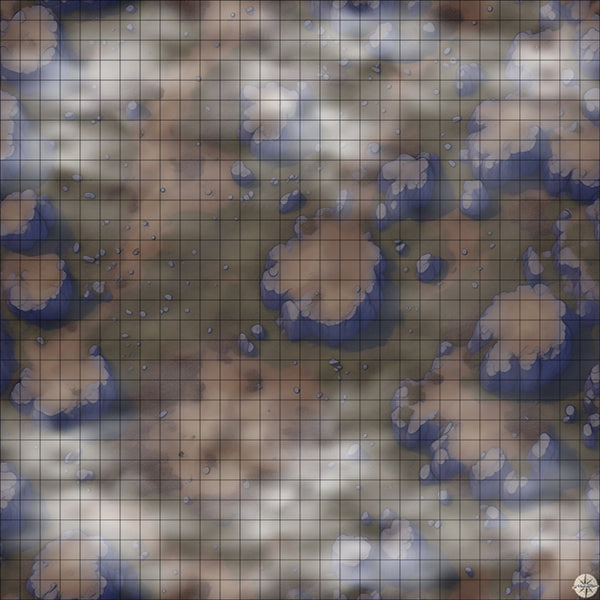 muddy mountainside clearing battle map Night time with Mist