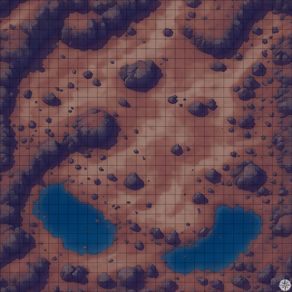 Desert Mountain Pools map night time
