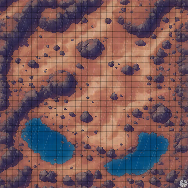Desert Mountain Pools map with rain