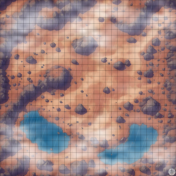 Desert Mountain Pools map mist with rain