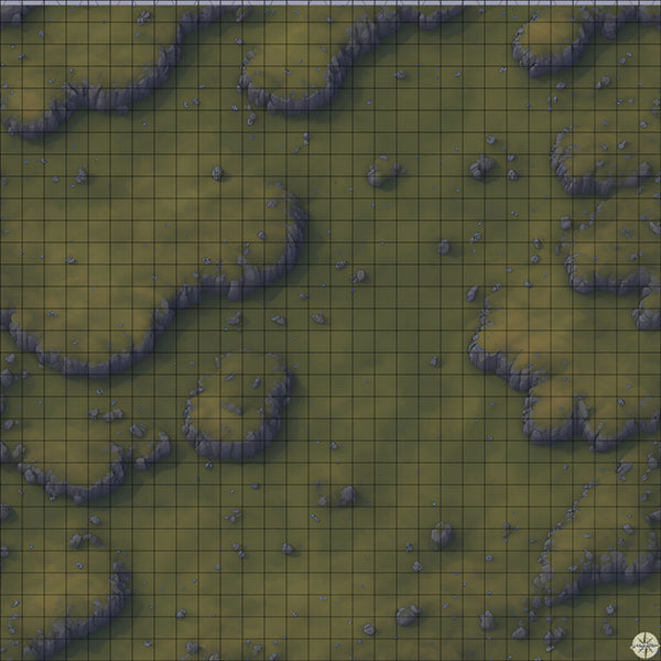 Grassy Hillside map night time