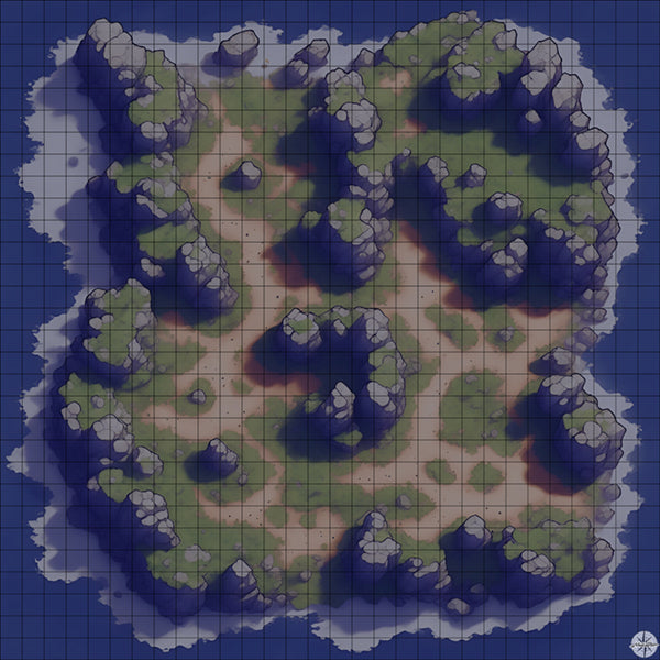 Enclosed Island map night time