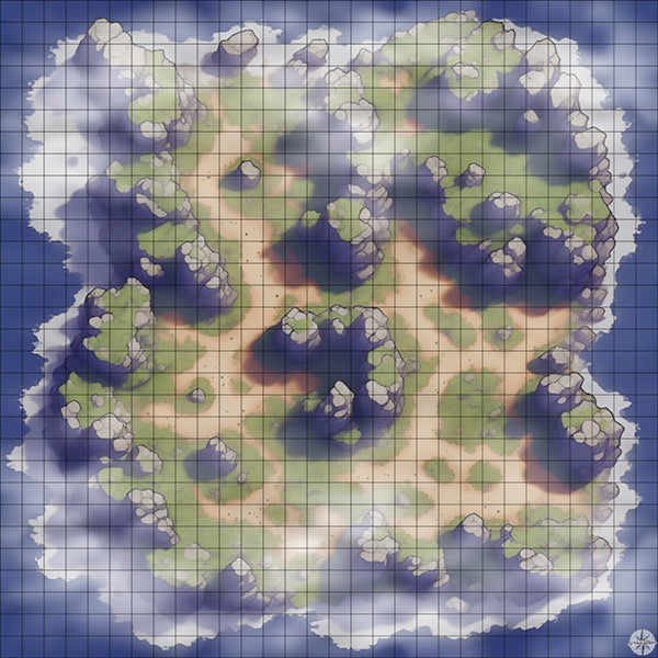 Enclosed Island map with mist