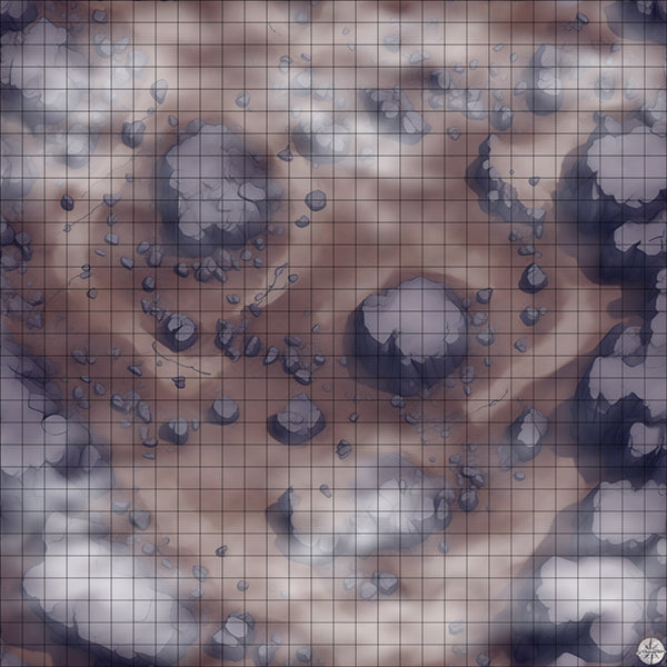 Desert Plateaus map night time with mist