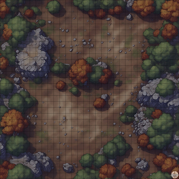 Autumn Hillside Clearing map at night time