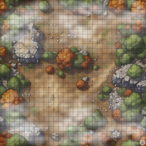 Autumn Hillside Clearing map with mist