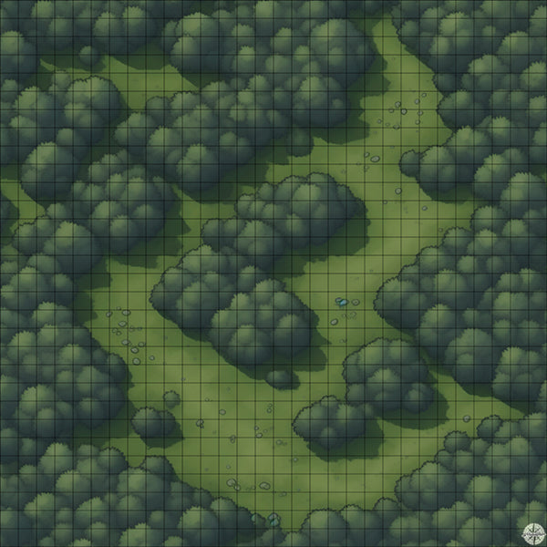 Grassy Forest Bend map night time