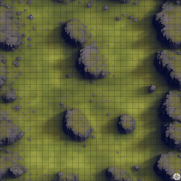 Grassy Rocky Cliffs map night time