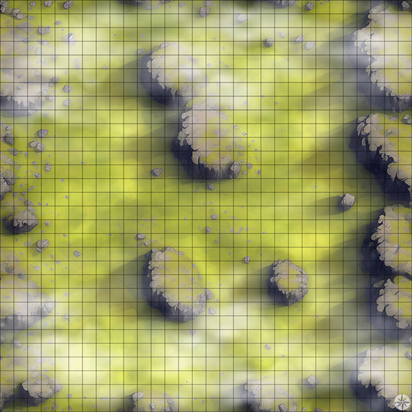 Grassy Rocky Cliffs map with mist