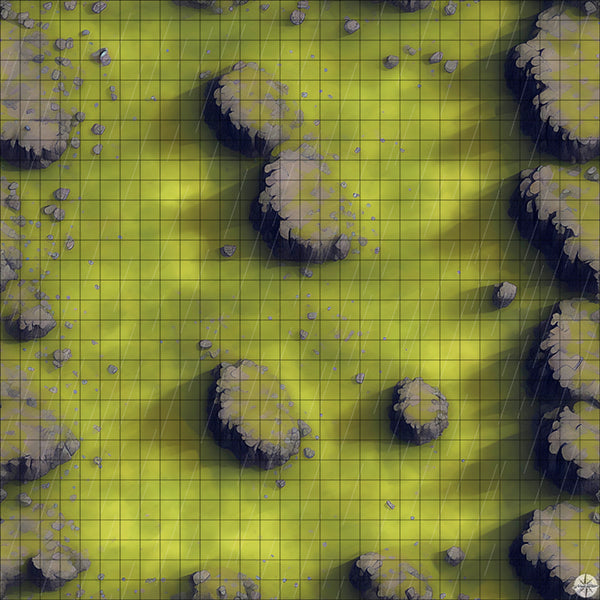 Grassy Rocky Cliffs map with mist