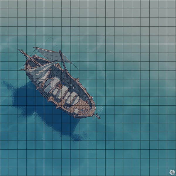 Merchant Ship Battlemap Night