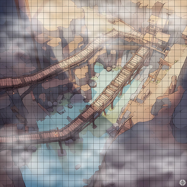 Minewith Rail Carts Battlemap Mist